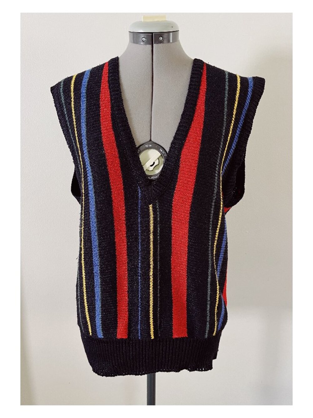 VTG Christian Dior Separates Sz M Stiped Knit Sweater Vest Unisex